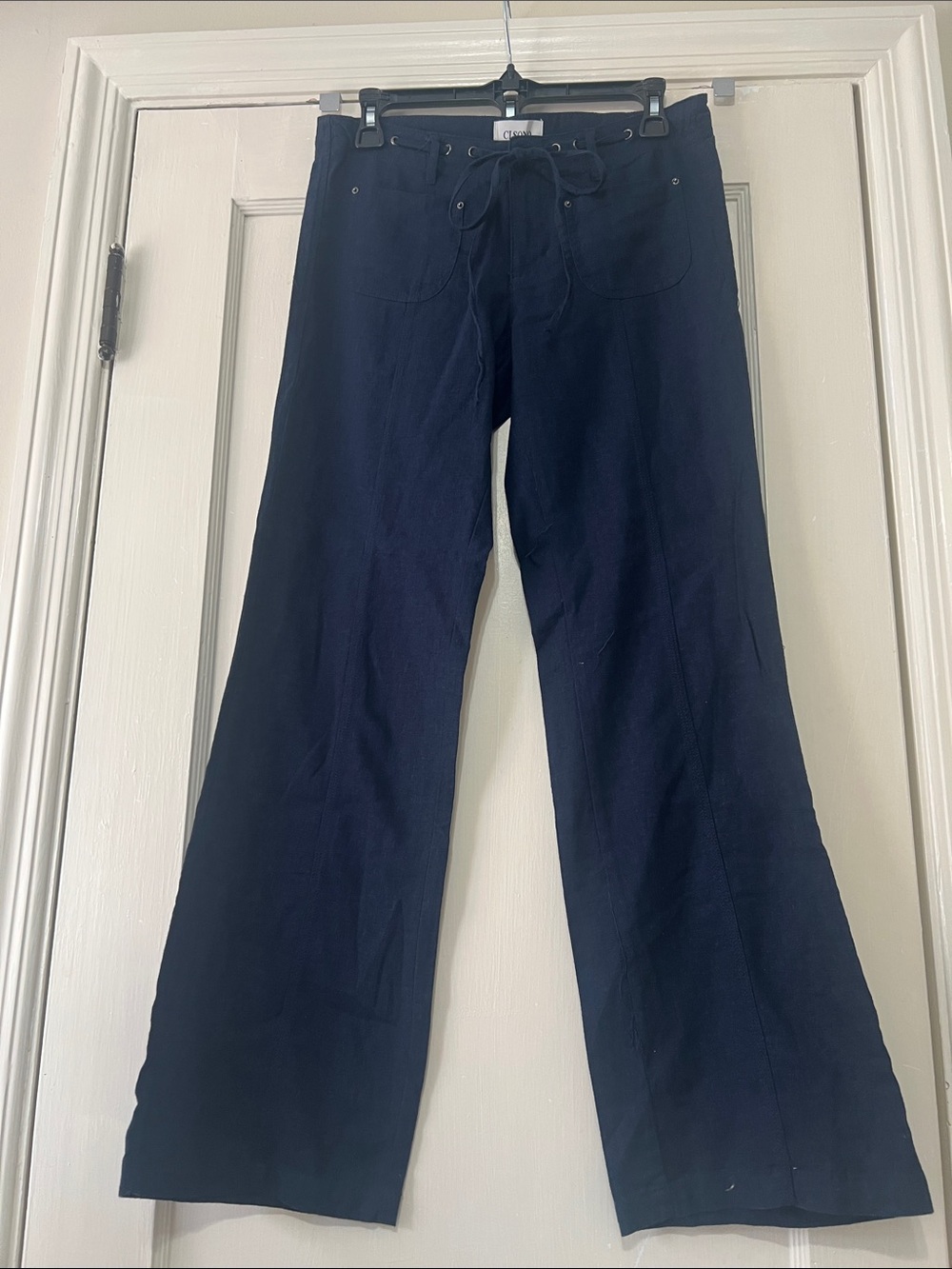 Ci Sono womens Navy Linen like pants